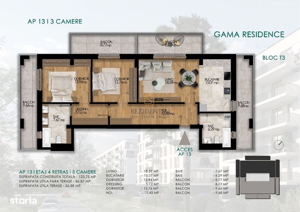 Apartament excelent 3 camere, 4 balcoane, imobil nou, Sos. Oltentiei