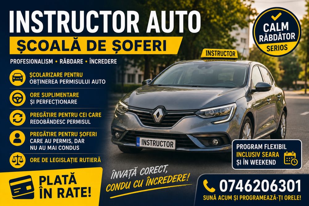 Instructor Auto Craiova / Scoala Soferi  / Ore Conducere/Perfectionare