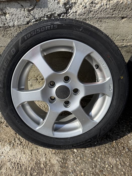 Jante aliaj CMS 5x112 r15 cu cauciucuri noi de vara
