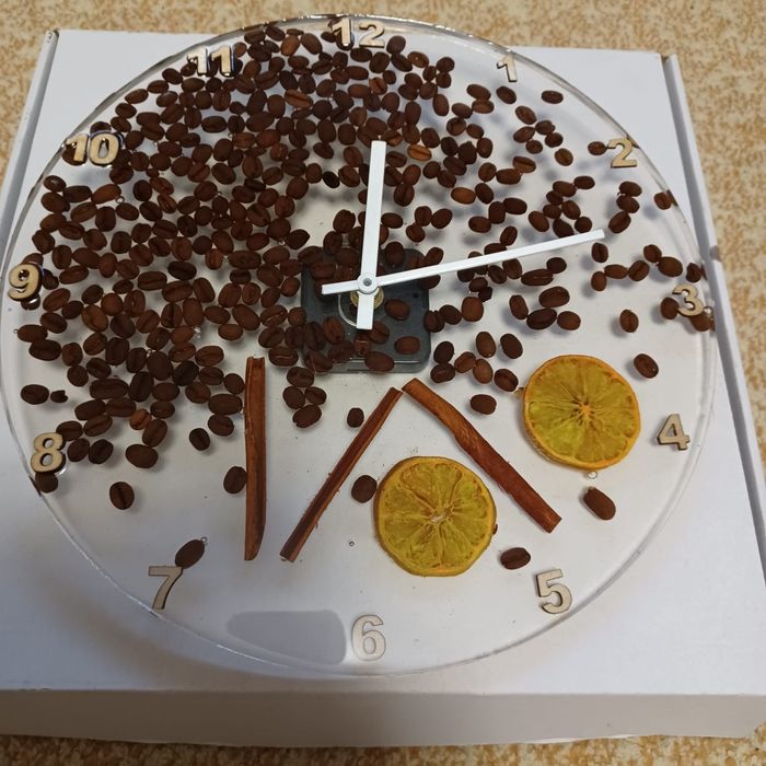 Ceas din rășină cu cafea diametru 30cm