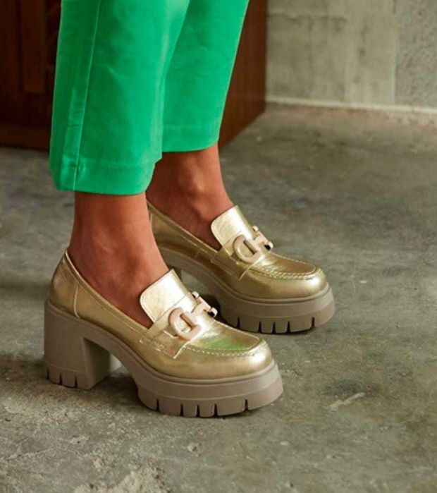 Туфли кожаные на платформе