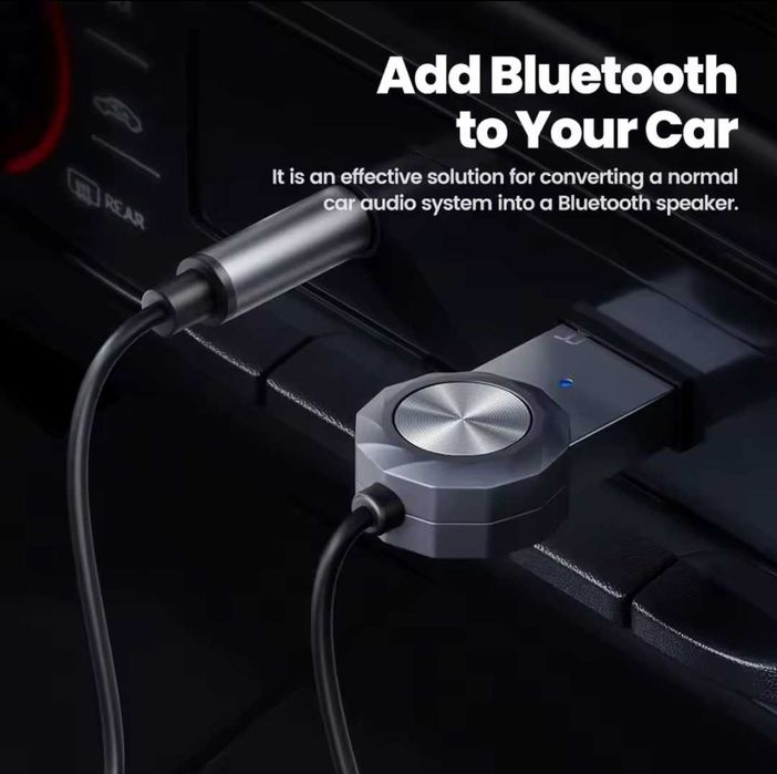 Блутуут адаптер за кола с AUX Toocki 5.1 USB to 3.5mm Jack