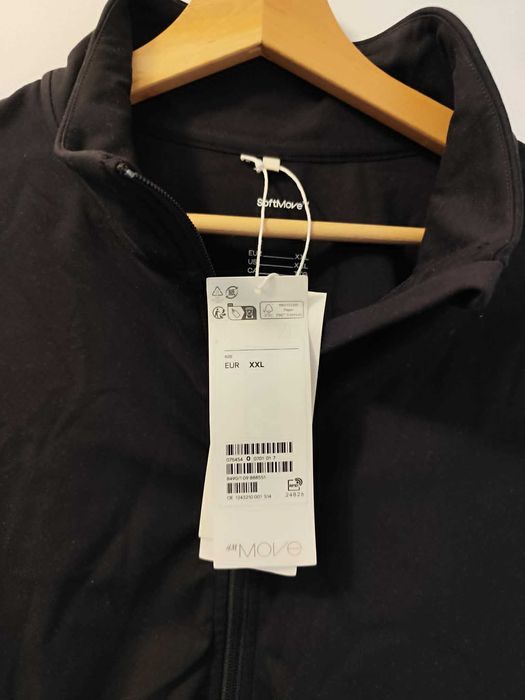 Geacă Sport Damă H&M Move SoftMove, Neagră, Mărimea XXL, Nouă cu Etichetă