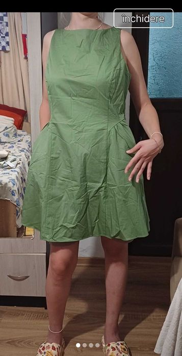 Rochie damă culoare vernil