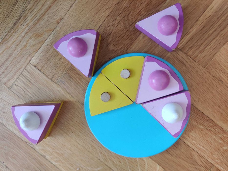 Дървена играчки за готвене: барбекю, пица торта, зеленчуци за рязане