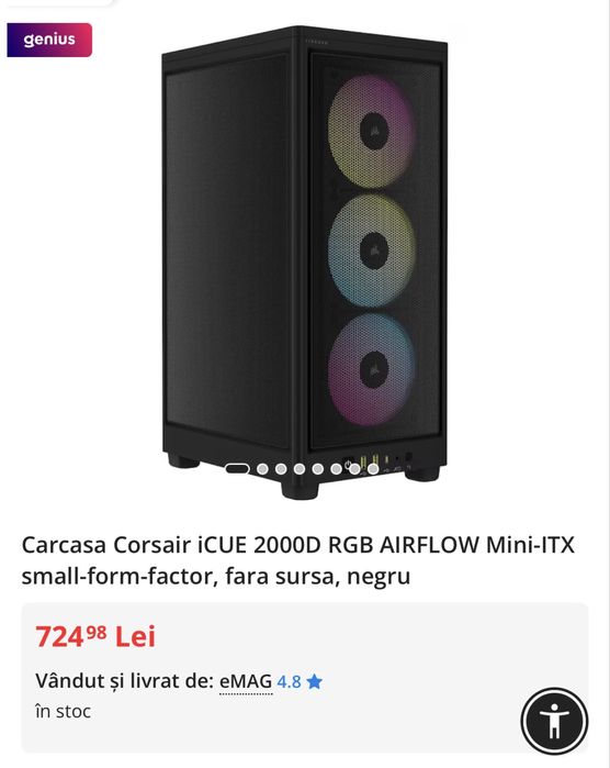 Carcasa Corsair 2000D Airflow RGB Black