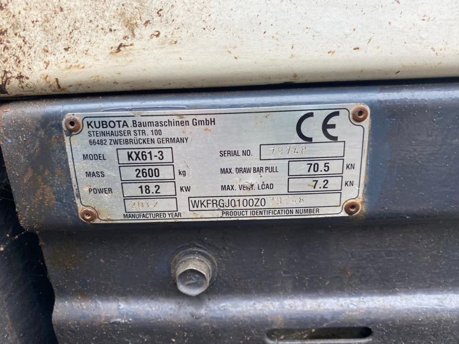 Miniexcavator Kubota tip KX61-3