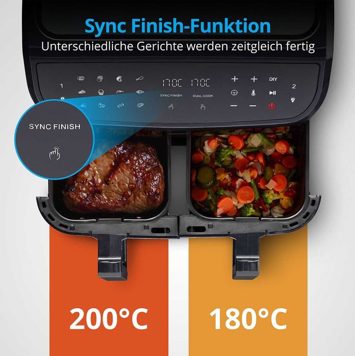 Фритюрник с горещ въздух Medion 8,7л, двоен