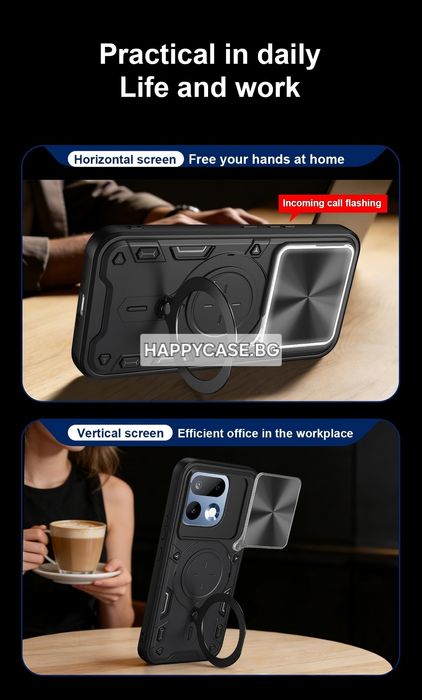 Realme 16 Pro+ 5G / GIANT RING Удароустойчив кейс гръб с пръстен