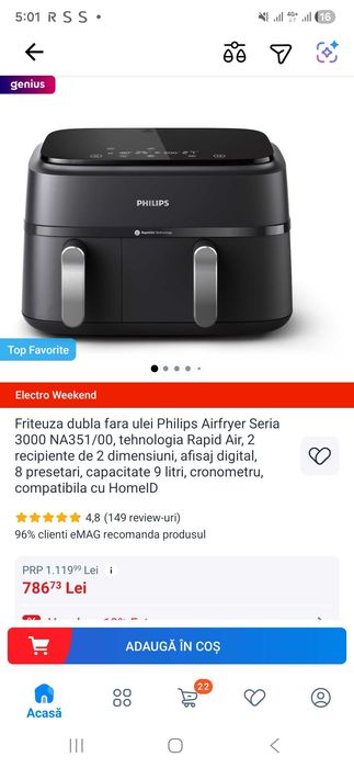 Airfryer philips seria 3000NA 351/00