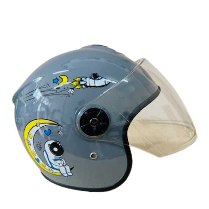 Детска мото каска, За скутер, АТВ и др, XS, Розова и сива