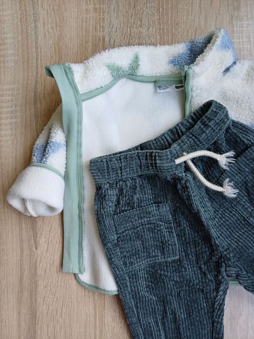 Комплект шерпа с джинси с топлийки по избор 68см , 4-6м