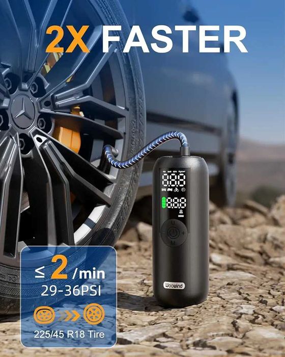 Compresor portabil cu acumulator pentru bicicleta moto auto 150 psi