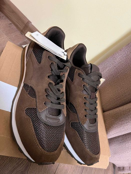 Мъжки спортно-елегантни обувки от естествен велур