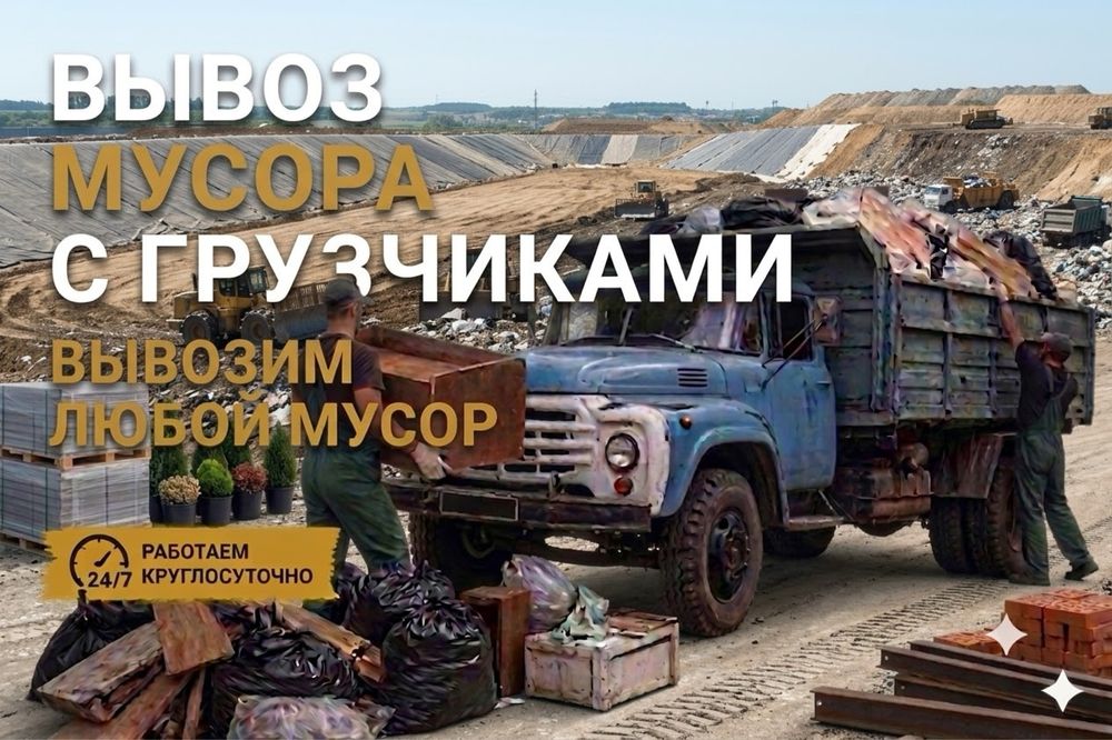 Вывозим мусор| Грузоперевозки| С Грузчиками