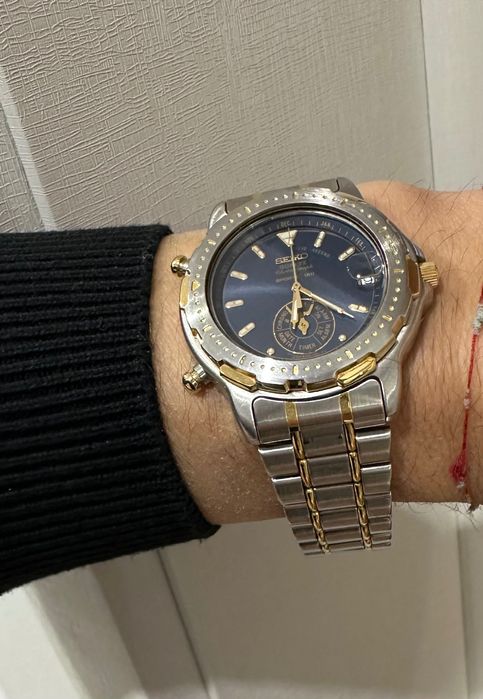 Рядък Vintage Seiko 6M25-6000 Chronograph, Dancing Hands 80s vintage