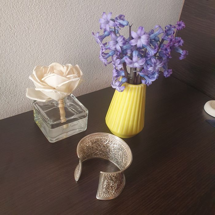 Bratara Argint 925 tip manseta design floral