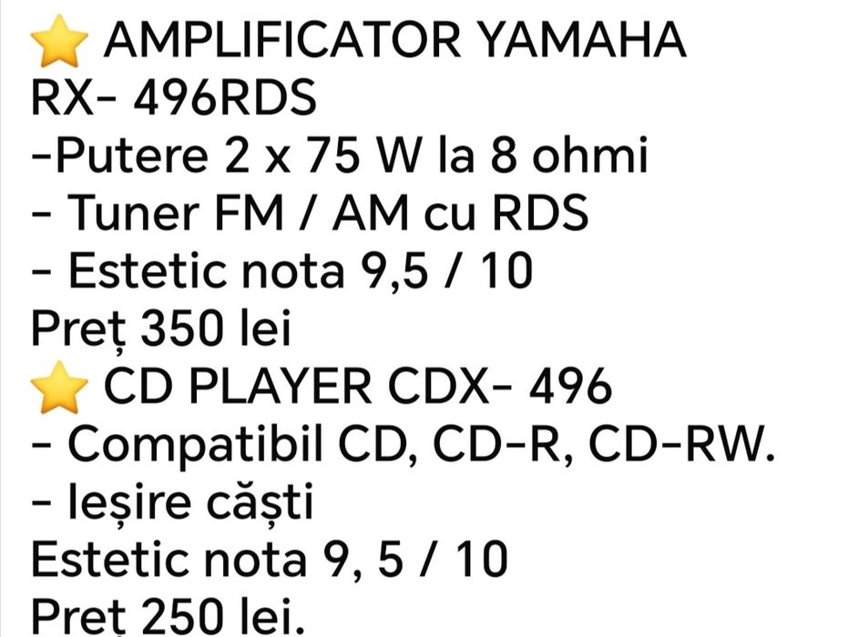 Amplificator+ cd player Yamaha