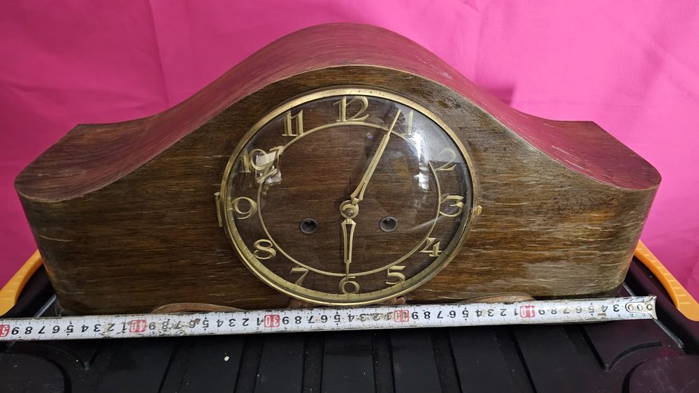 Ceas șemineu mecanic vintage din lemn – model clasic