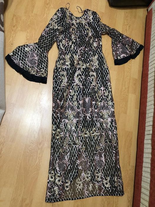 Rochie eleganta de seara lunga cu paiete