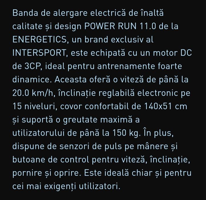 Banda de alergat energetics  pr 11.0