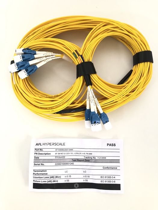 LOT Fibra optica fujikura AFL HYPERSCALE patch cord single mode