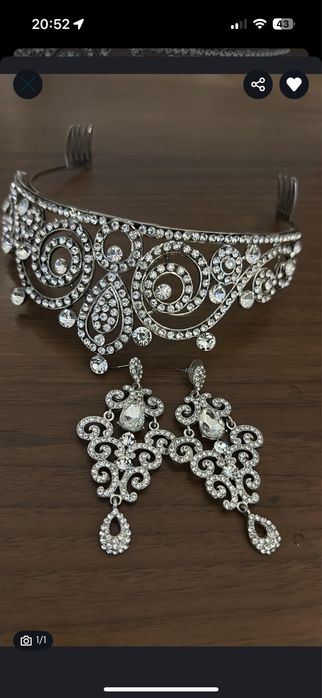Диадема корона серьги