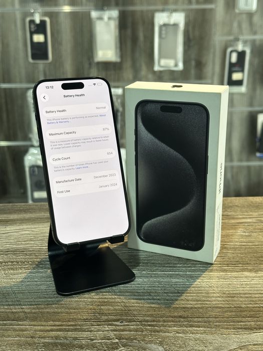 iPhone 15 Pro Black Titanium 256GB 87% SH 12 Luni Garantie