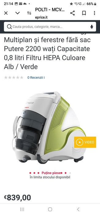POLTI UNICO MCV 70 aspirator cu vapori