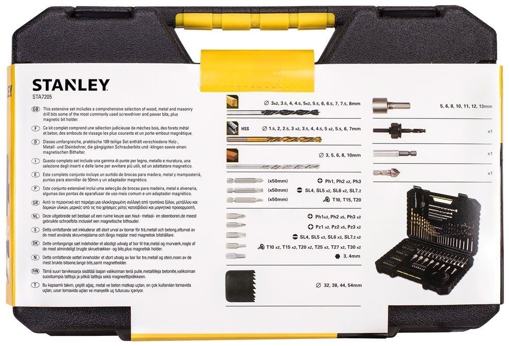 Накрайници, битове и свредла STANLEY STA7205 100 части