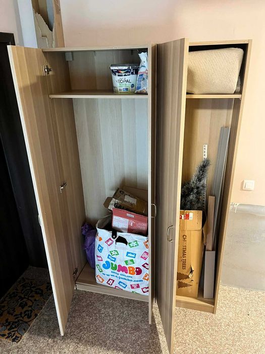 Трикрилен гардероб цвят сонома