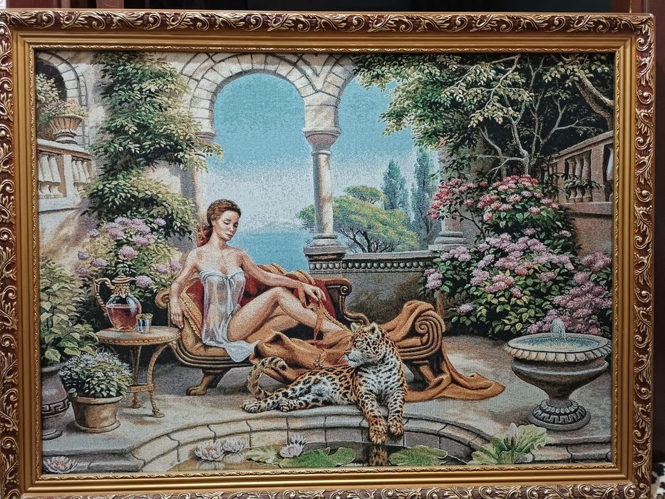 Вышитая картинка. ГОБЕЛЕН. Состояние отличное!