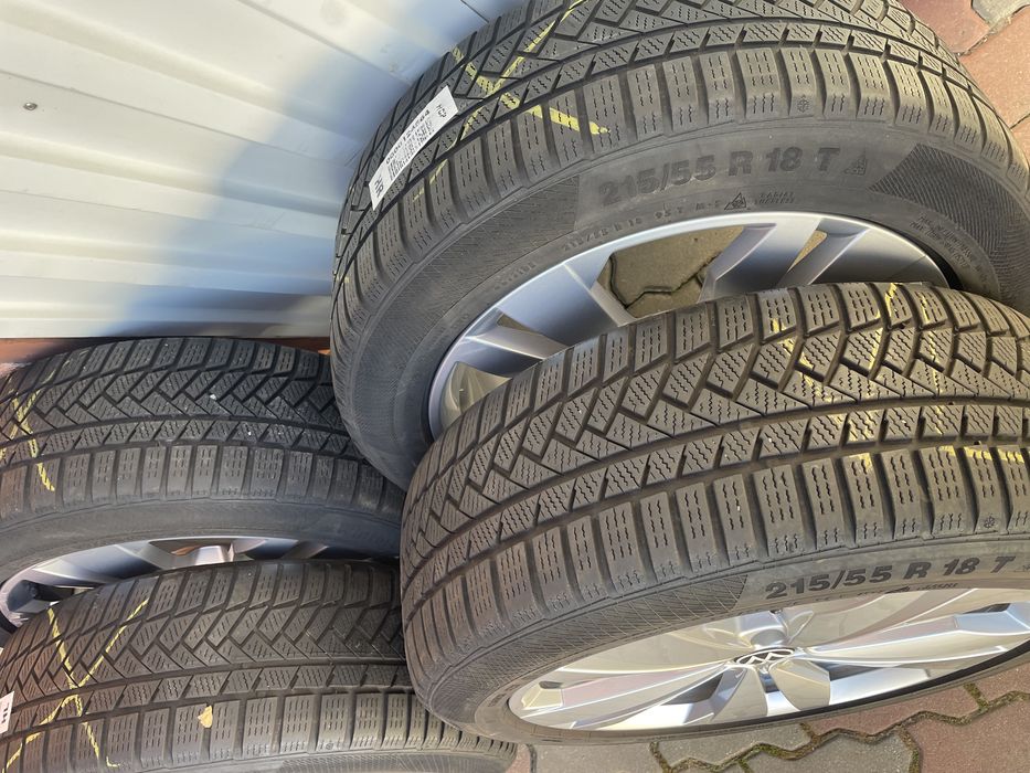 Jante de aluminiu originale VW R18 cu anvelope de iarna