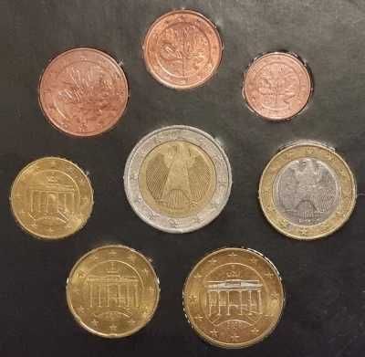 Set monetarie euro Germania 2002 (A,D,F,G,J)