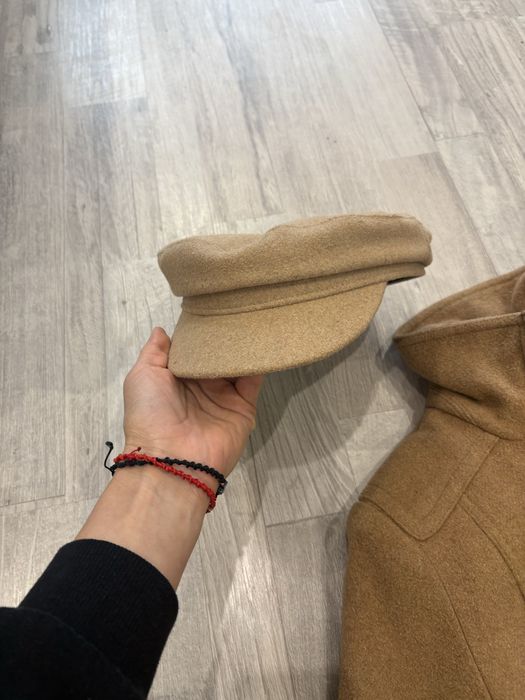 Кафяво палто смес вълна и акрил