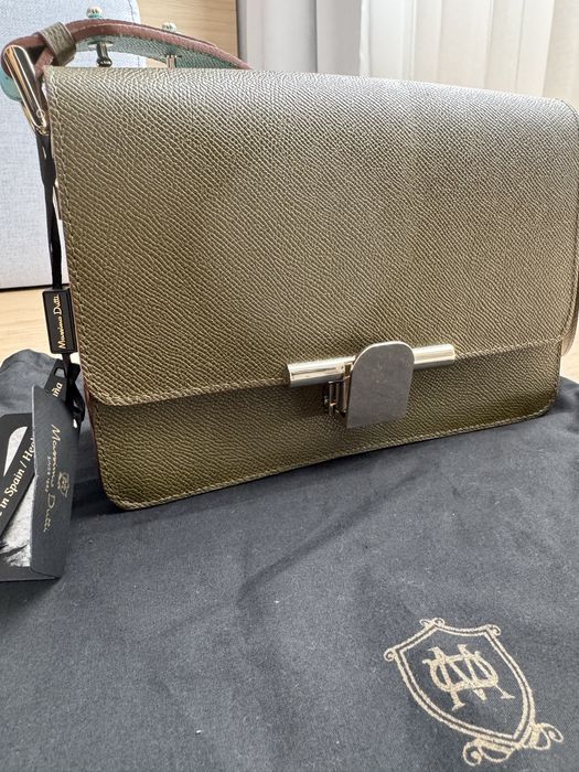 Massimo Duti чанта естествена кожа с етикет