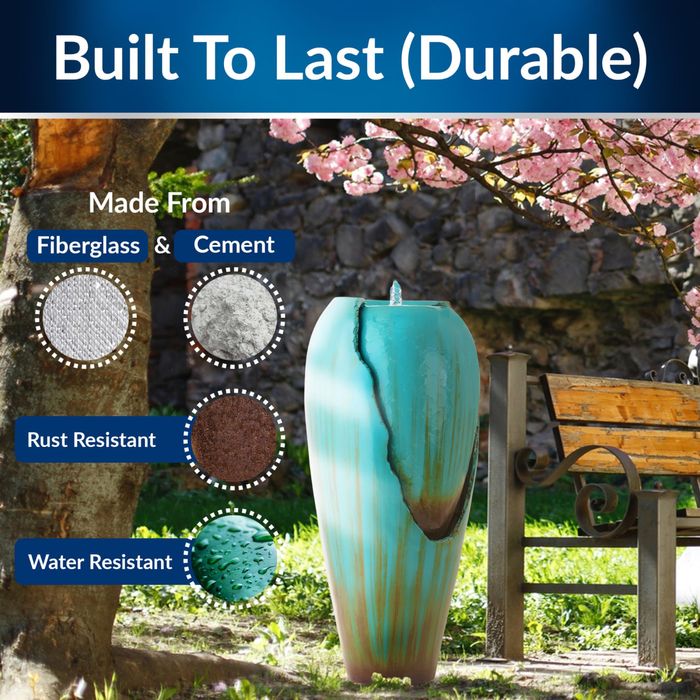 Fântână de exterior cu borcan antic, înaltă de 84 cm Alpine