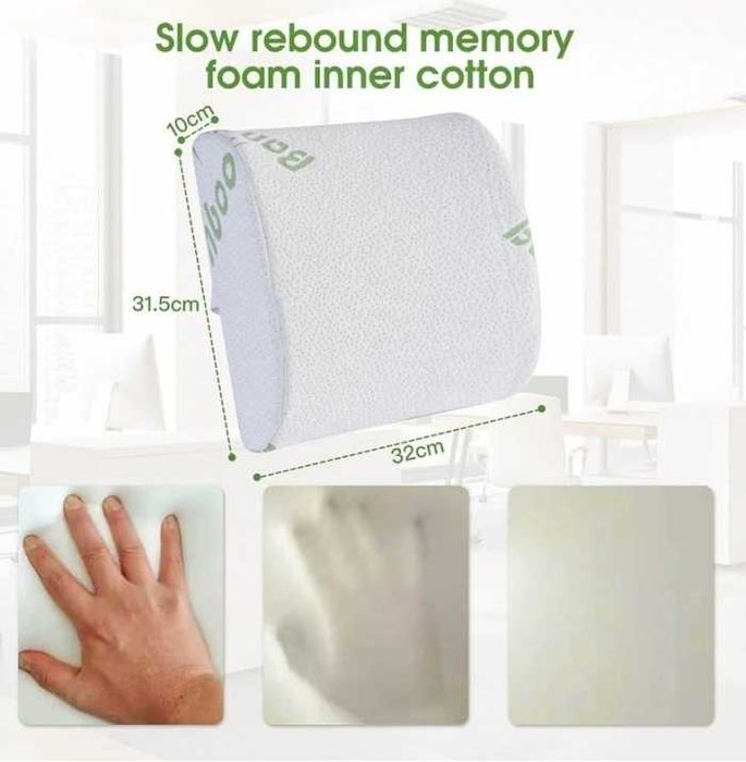 Комплект анатомични възглавници, За гръб и сядане, 2бр, Бял