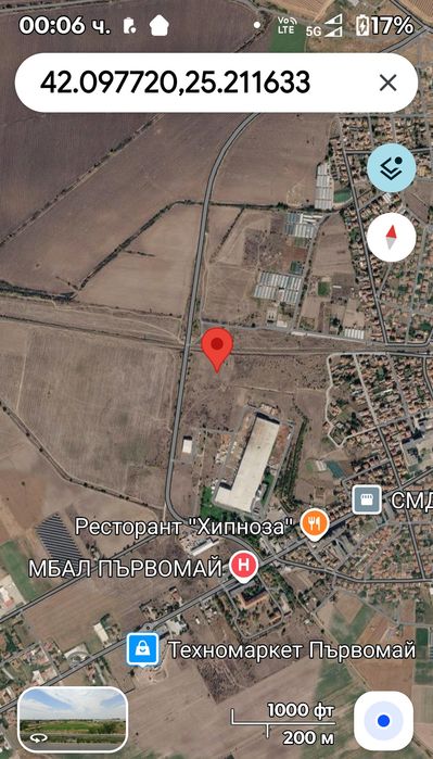 Парцел в гр.Първомай до Алкао