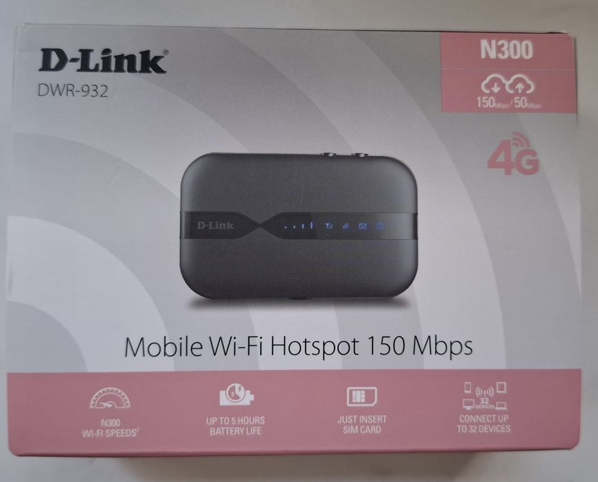 Мобилен безжичен рутер D-Link DWR-932

Mobile Wi-Fi Hotspot 150 Mbps
