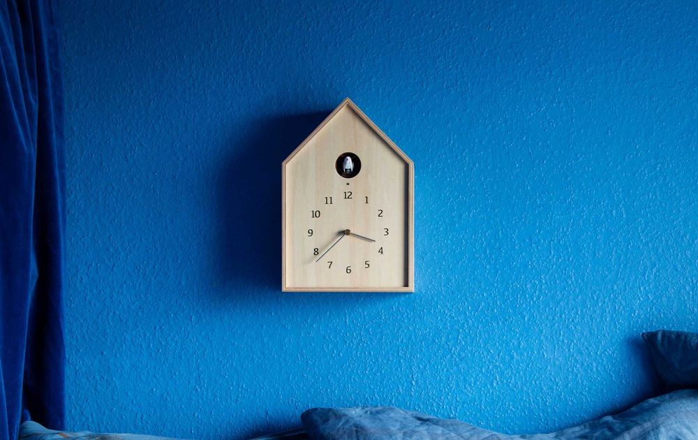 Ceas perete original Lemnos Inc. Made in Japan Birdhouse clock lemn