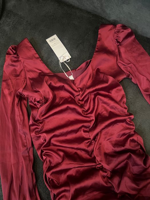 Дамска рокля бордо