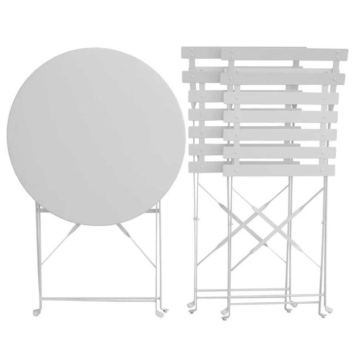 Set Bistro Flair mobilier terasa gradina, 2 scaune + masa, otel vopsit