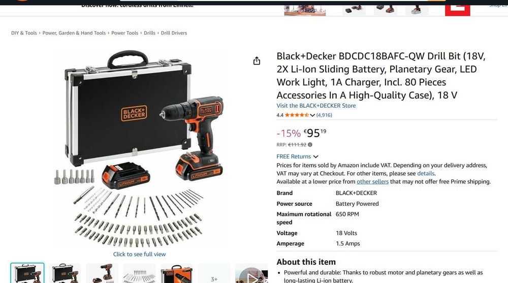 Filetanta Black+Decker BDCDC18BAFC-QW 18V + accesorii si geanta