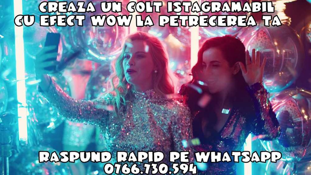 Cabina oglinda party Photocorner nunta/majorat Decor foto petrecere