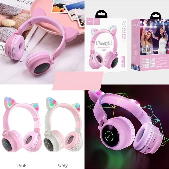 Беспроводные Наушники с подсветкой Hoco с ушками