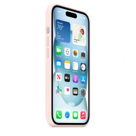 Husa iPhone 15 Apple Originala, Silicon, Pink Sand