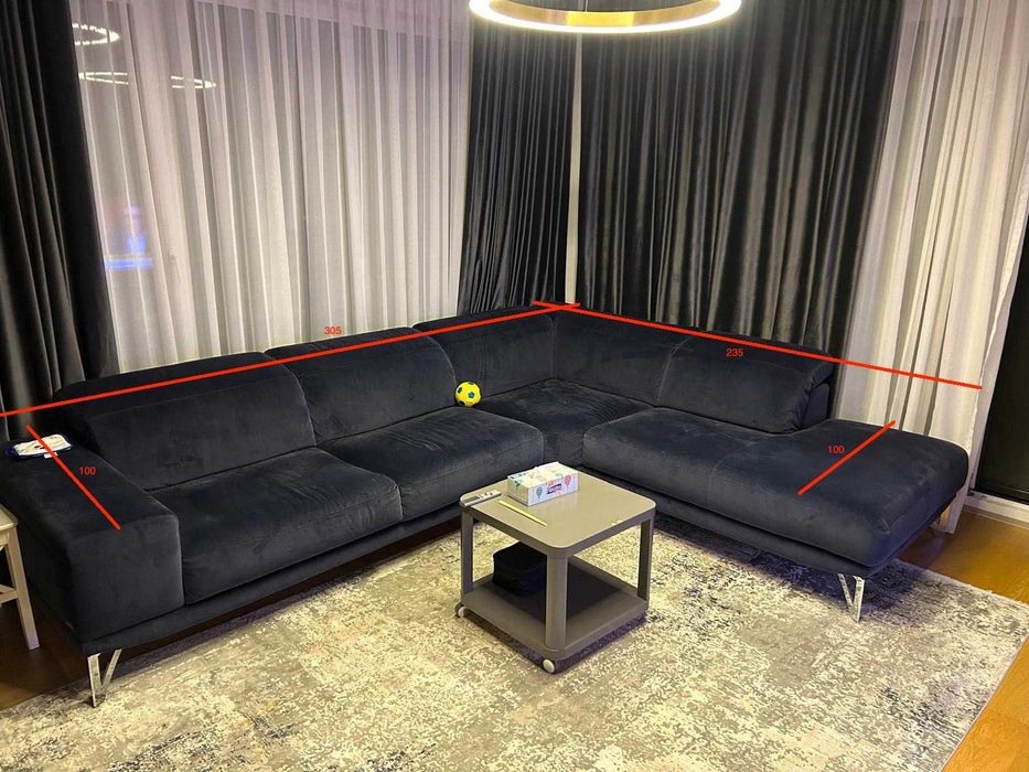 Canapea coltar living sufragerie 305 x 235 cm ITALSOFA Brezza B983 in conditii excelente