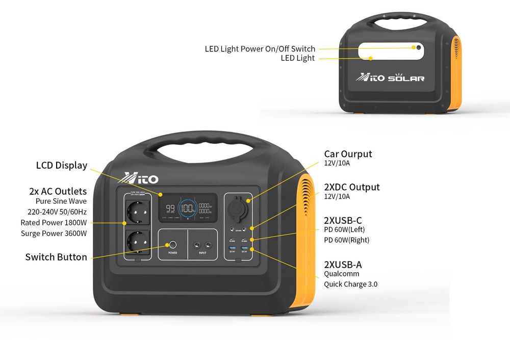 1800W Генератор за ток без гориво VITO UPP 1800 EU Power Station