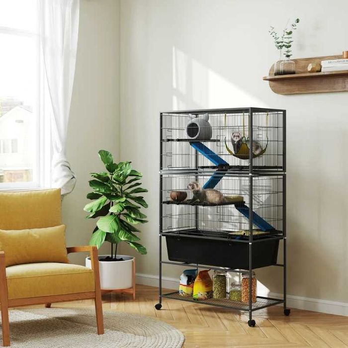 PawHut Клетка за малки животни, с 5 нива, 88 x 48 x 150,5 см